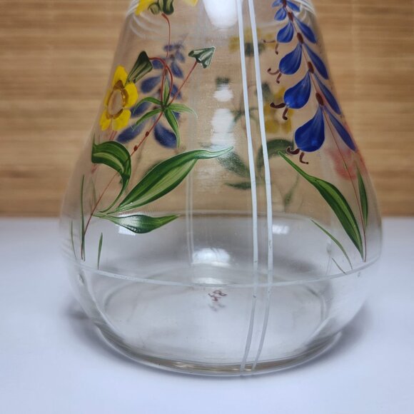 Hand Painted Decanter Crystal Glass Victorian Edwardian Bristol Glass - Picture 9 of 10